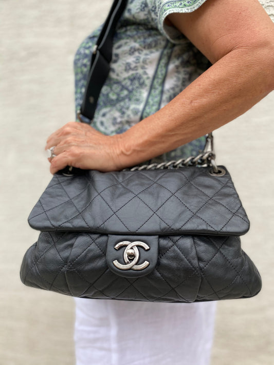 Chanel Quilted Calfskin Leather Coco Pleats Bag