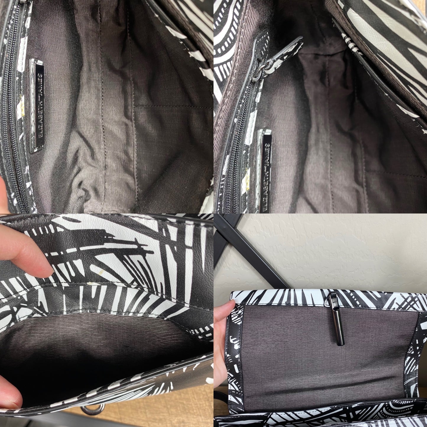 Elizabeth and James Lambskin Palm Leaf Crossbody Bag