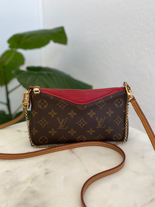 Louis Vuitton Monogram Pallas Clutch Crossbody