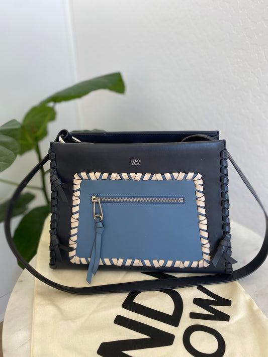 Fendi Leather Whipstitch Runway Tote