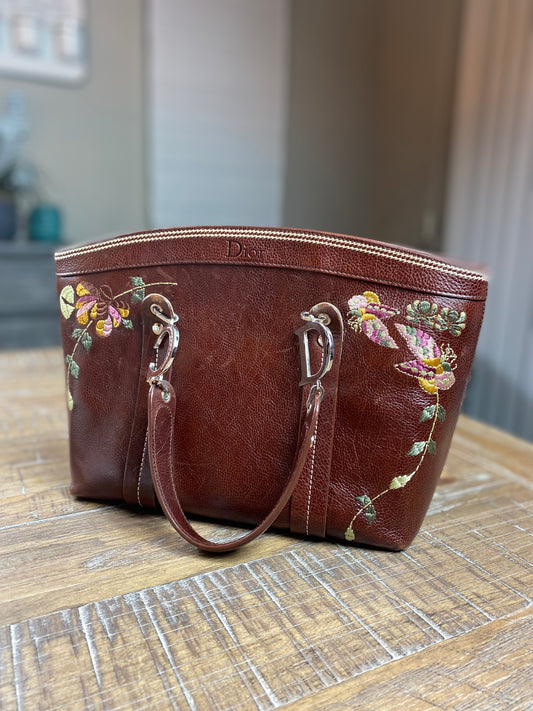 Christian Dior Romantic Flowers Leather Tote