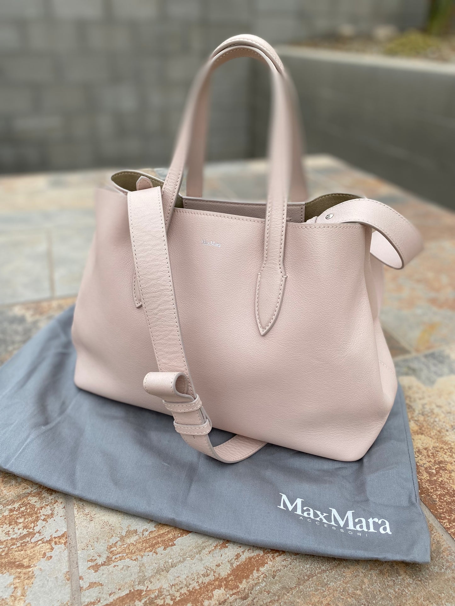 MaxMara Cabat Leather Handle Tote