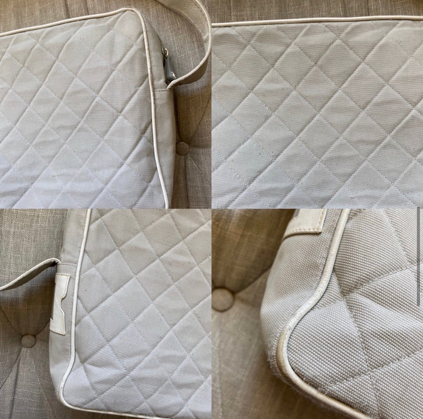 Chanel Quilted Canvas & Leather Monogram Bag