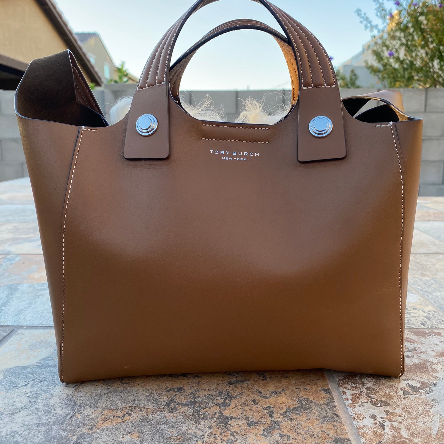 Tory Burch Rory Shearling Tote with Pouch