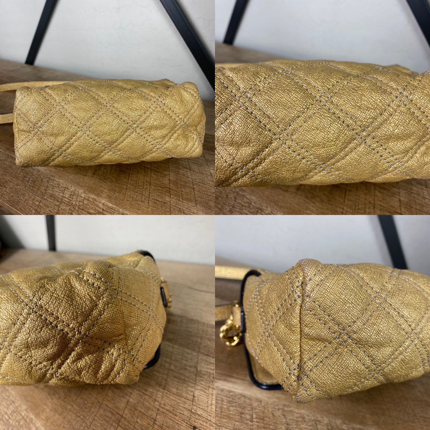 Marc Jacobs Metallic Gold Quilted Crossbody