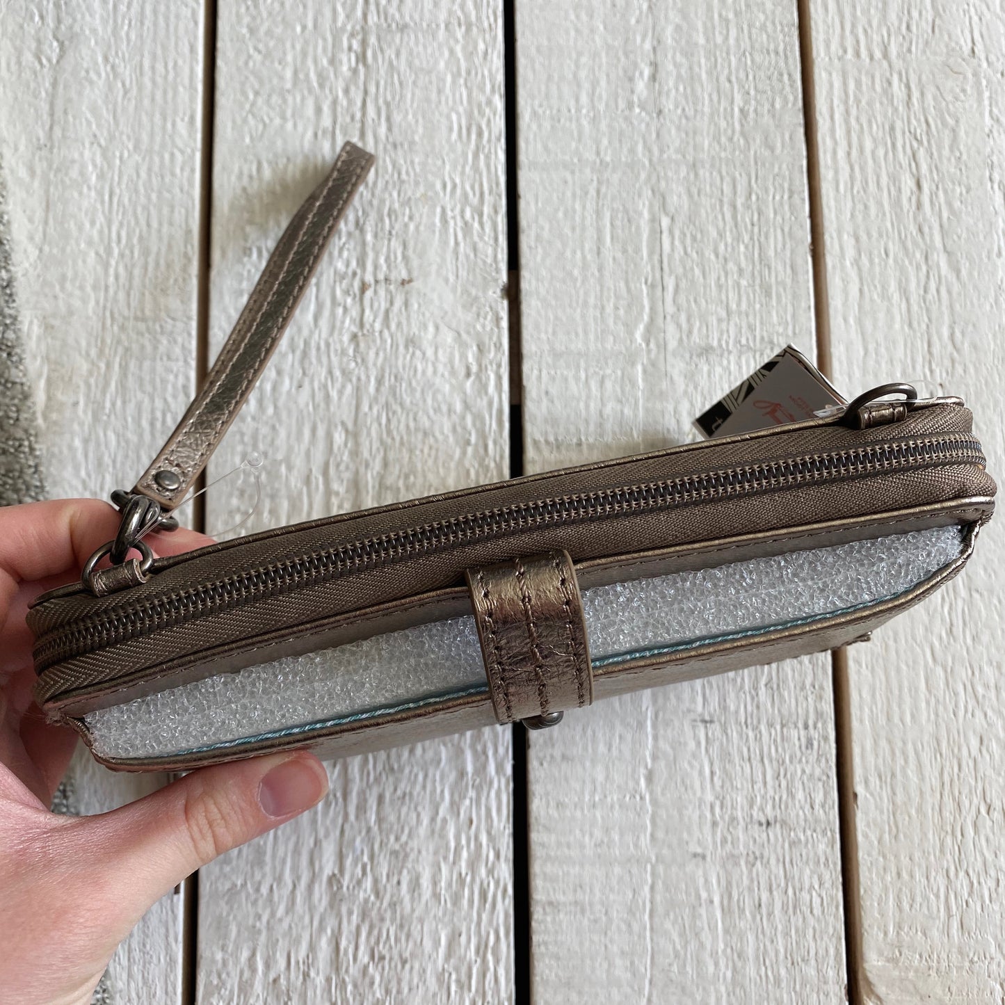 The Sak Wallet Wristlet Metallic Shoulder Bag