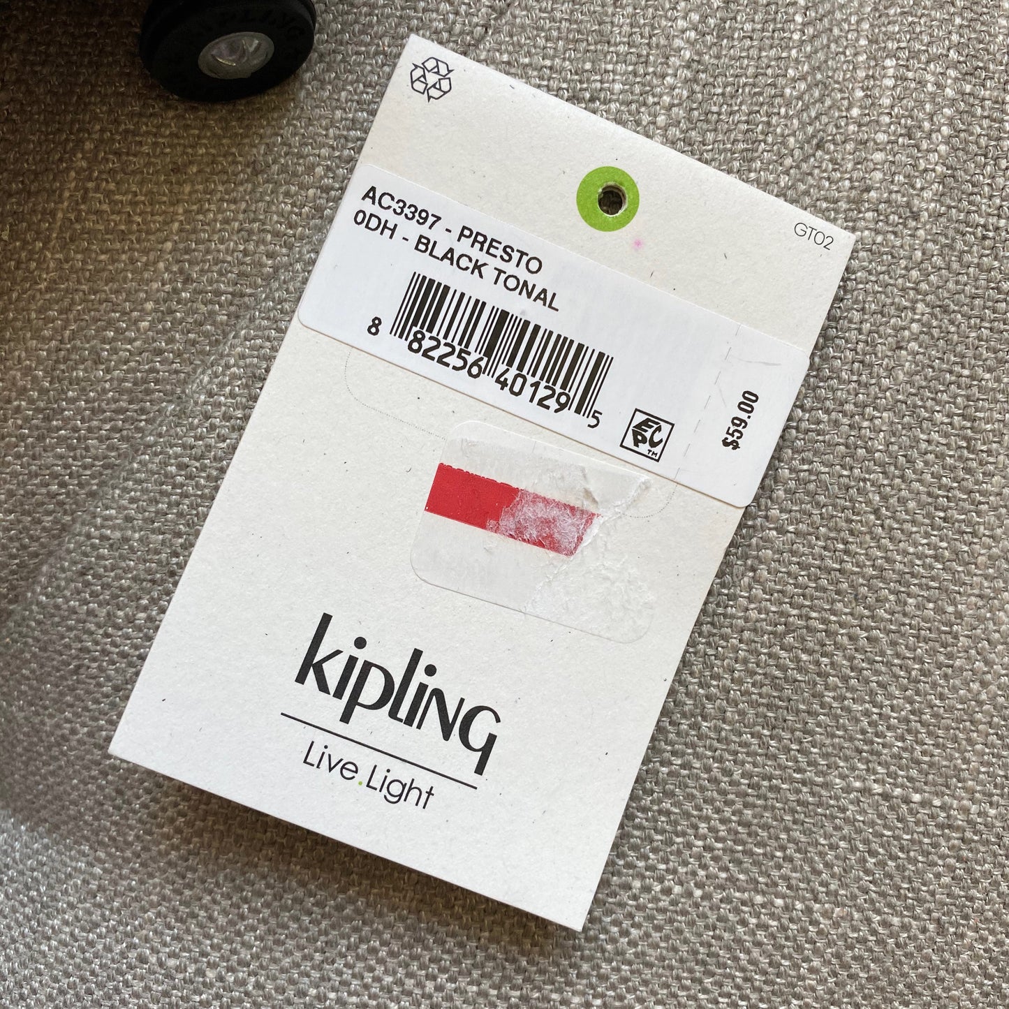 Kipling Presto Black Tonal Belt Bag Fanny Pack