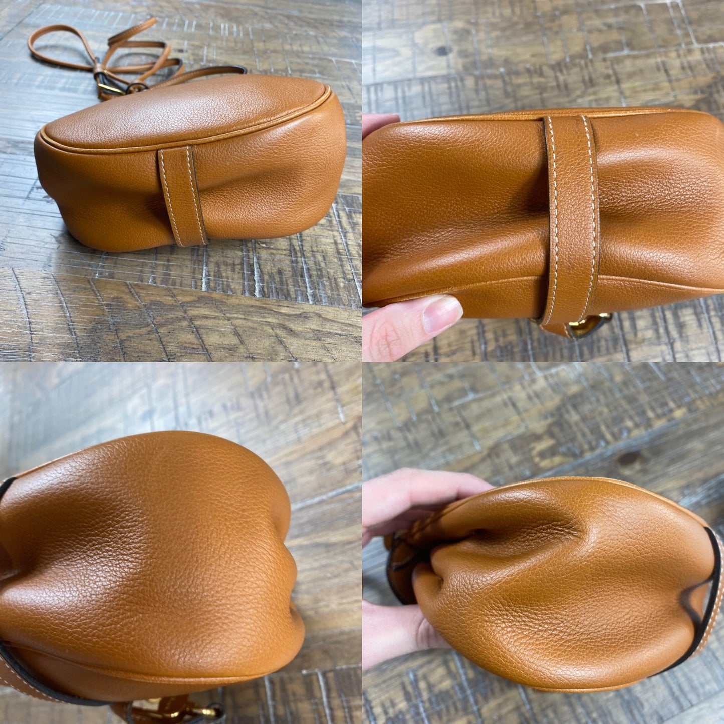 Delvaux Vintage Cognac Leather Cerceau Crossbody