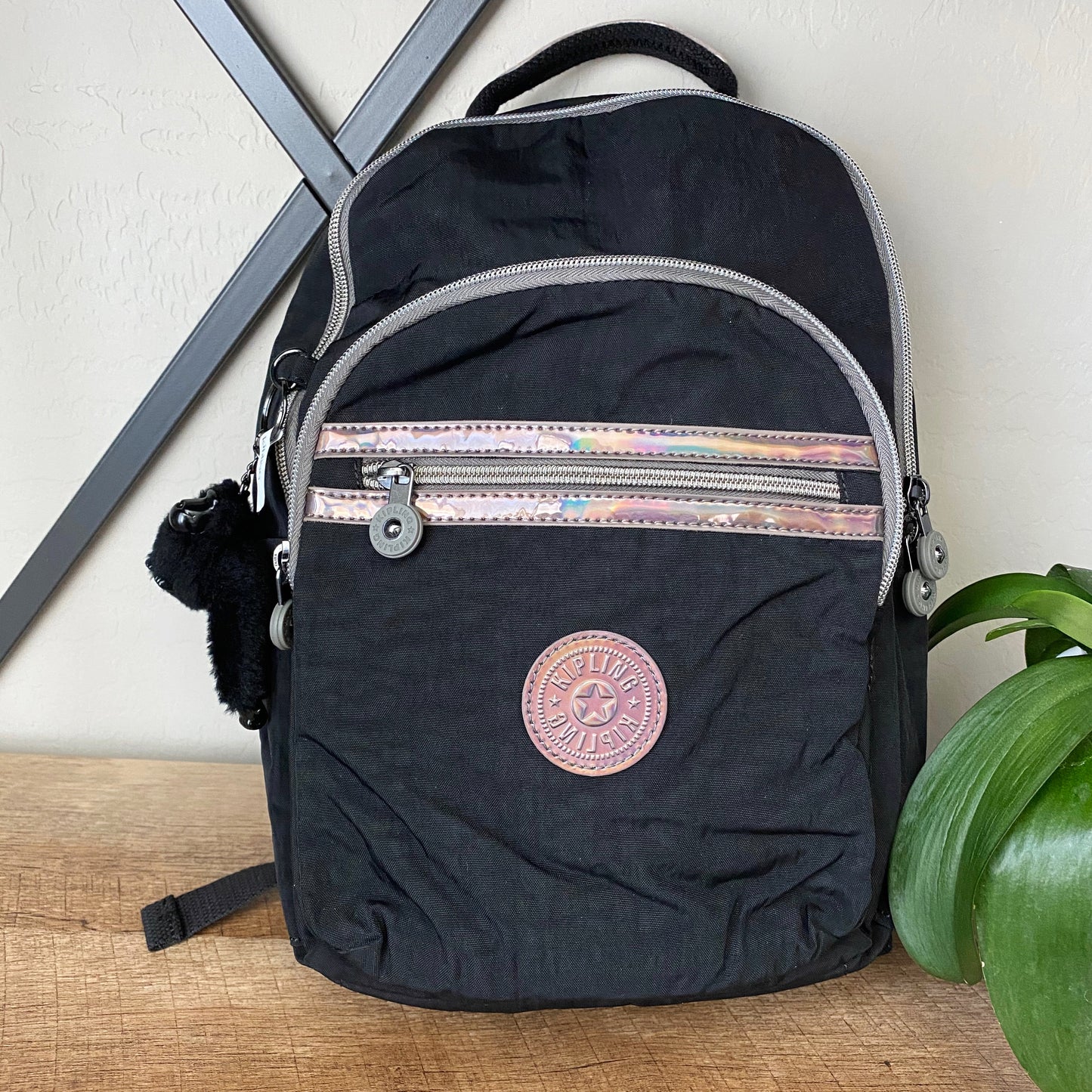 Kipling Seoul Black Iridescent Backpack