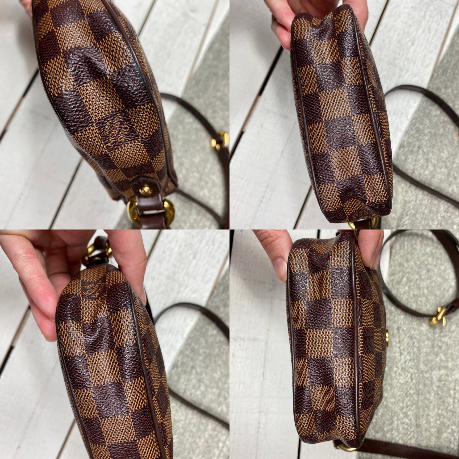 Louis Vuitton Crossbody Rift Damier Ebene Brown in Canvas with Gold-tone -  TW