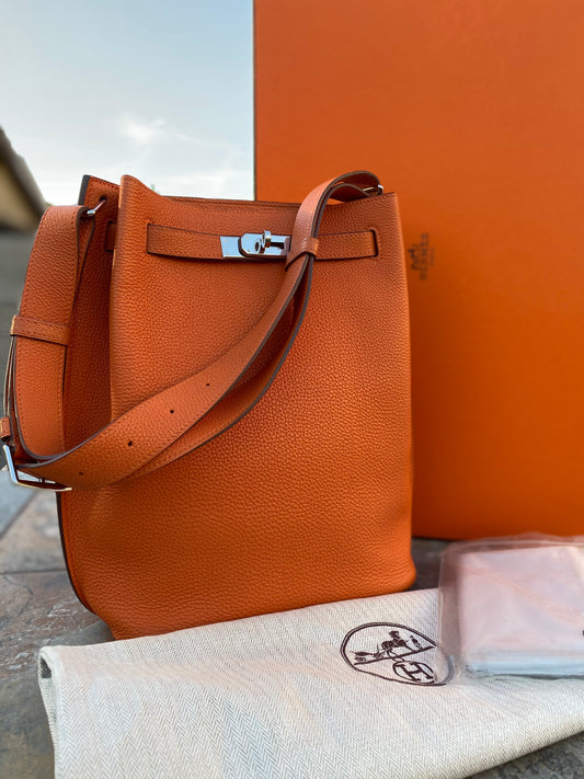 Hermès Clemence So Kelly 22 Hobo Bag