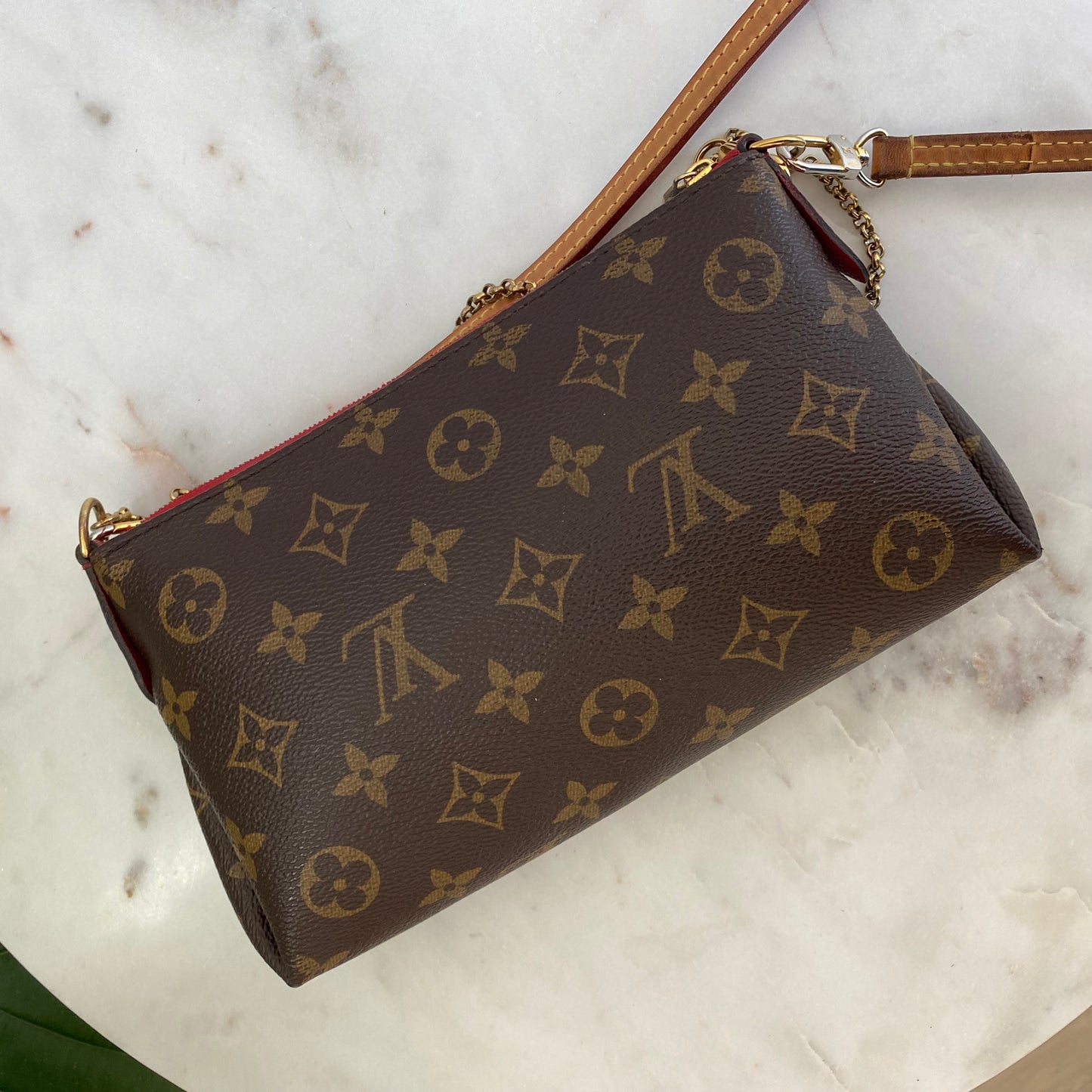 Louis Vuitton Monogram Pallas Clutch Crossbody