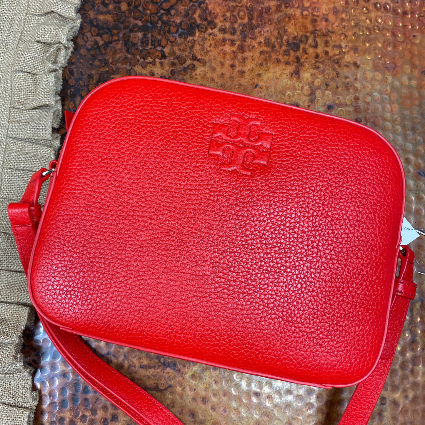 Tory Burch Thea Red Leather Convertible Bag