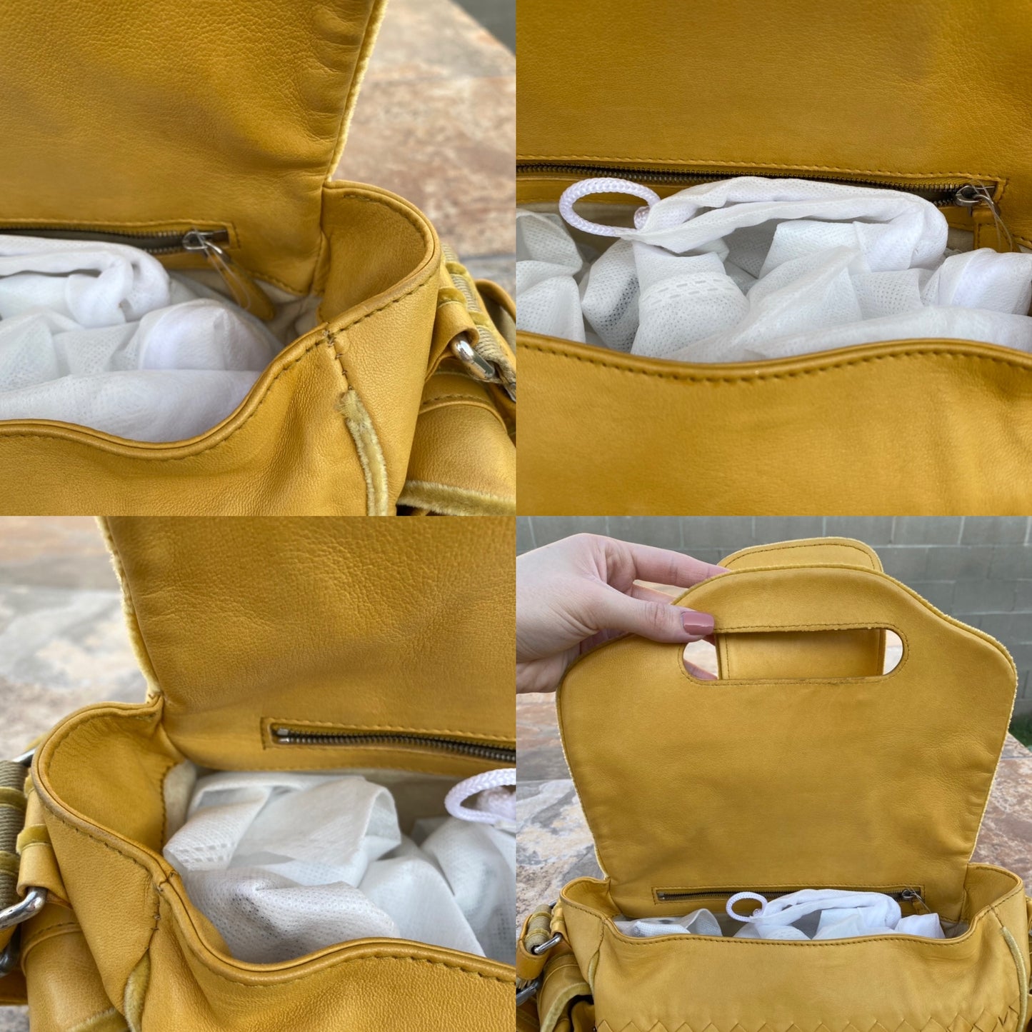 Bottega Veneta Intrecciato Velvet Trimmed Hobo