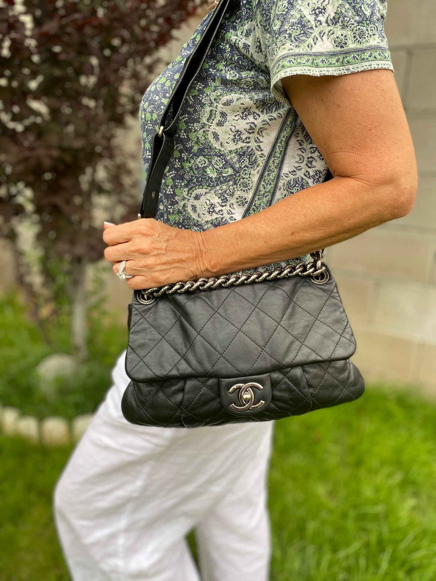 Chanel Quilted Calfskin Leather Coco Pleats Bag