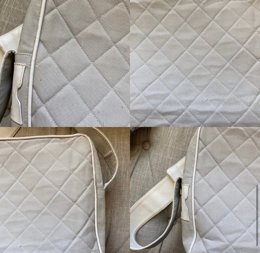 Chanel Quilted Canvas & Leather Monogram Bag