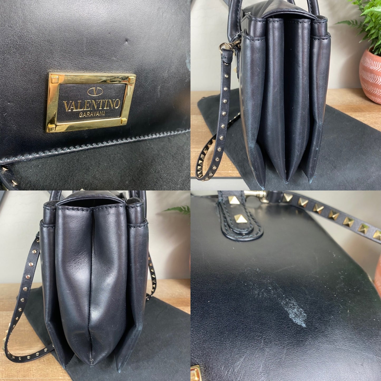 Valentino Garavani Vitello Rockstud Accordion Satchel