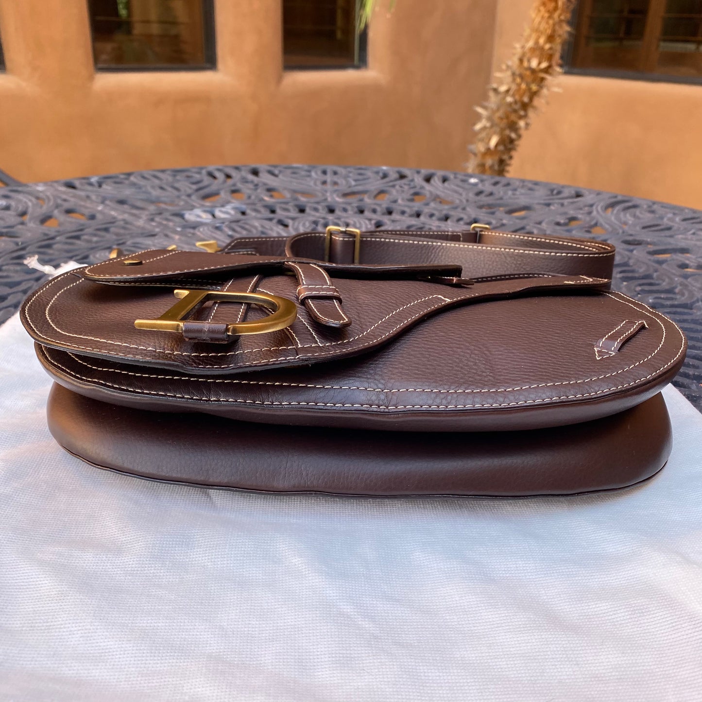 Dior Double Baudrier Vintage Leather Saddle Bag