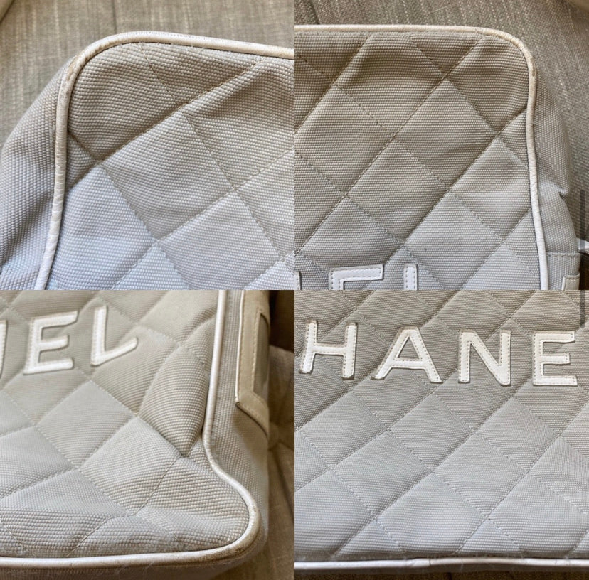 Chanel Quilted Canvas & Leather Monogram Bag
