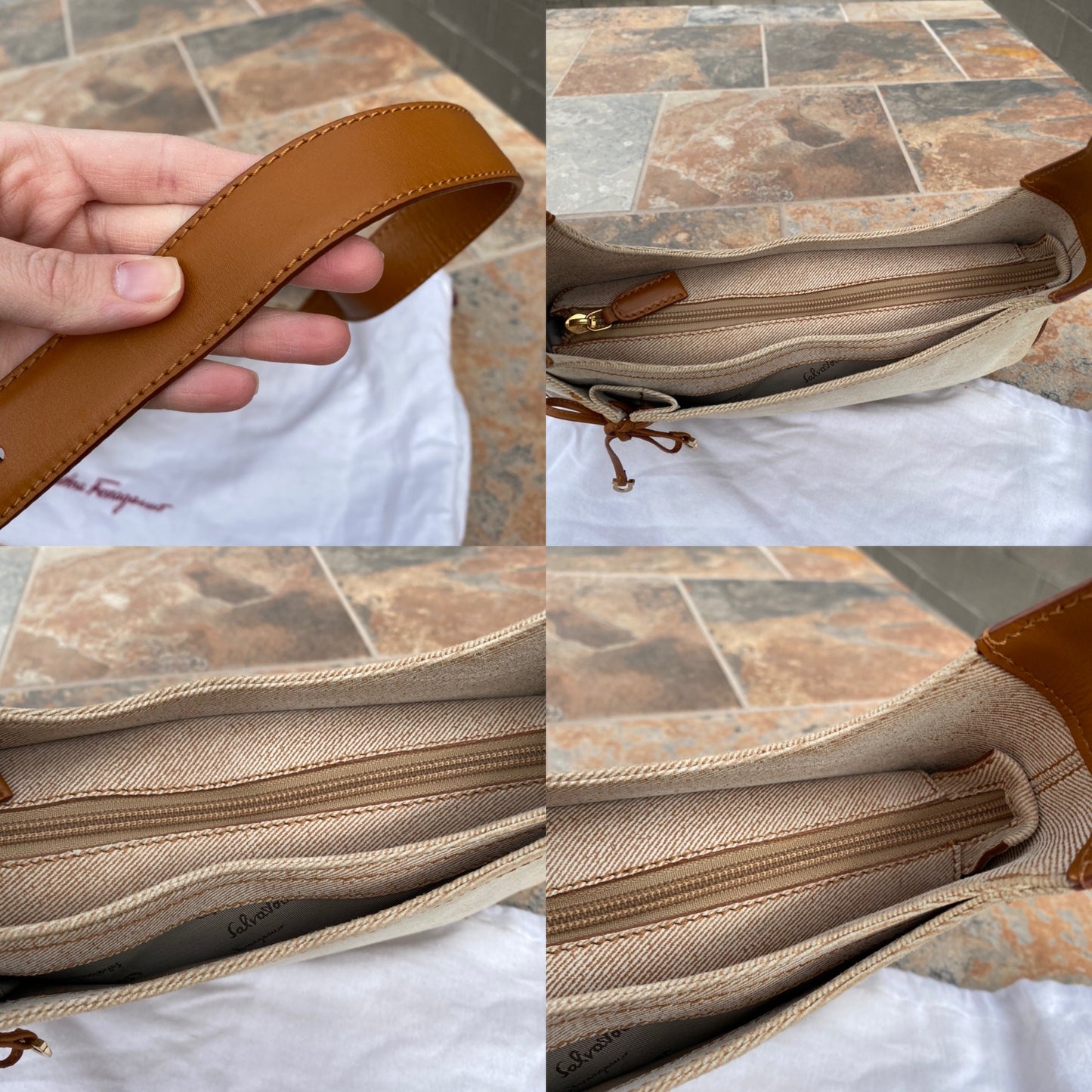 Salvatore Ferragamo Vintage Suede Leather Shoulder Bag