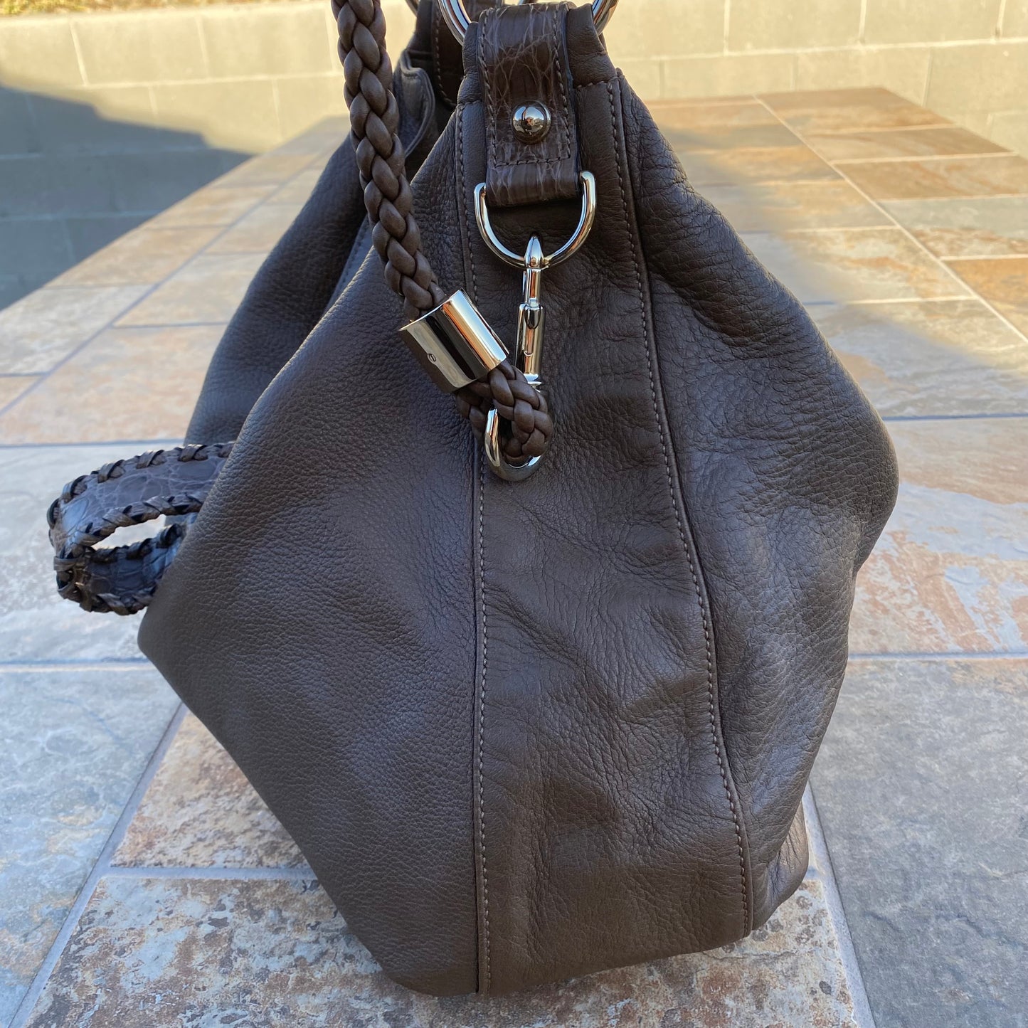 Gucci Europe Exclusive Alligator Trimmed G Wave Hobo