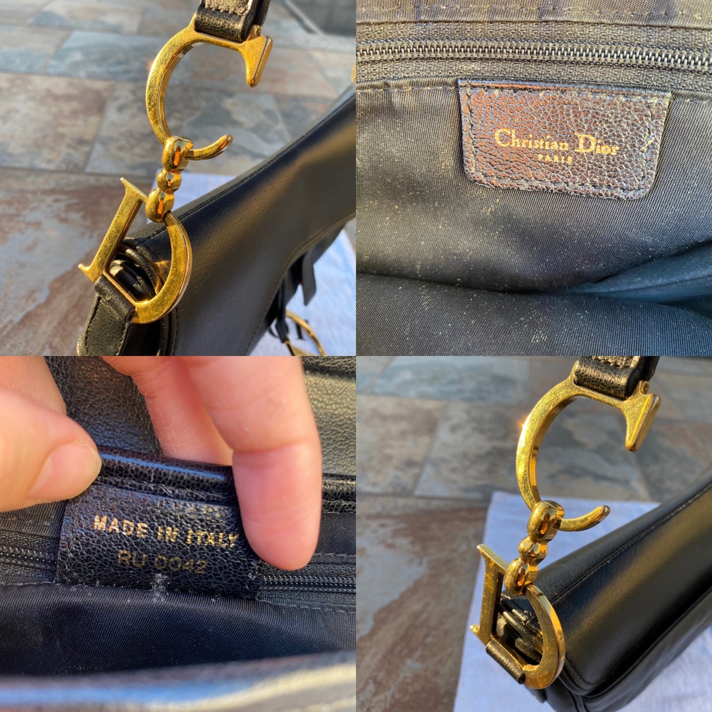 Christian Dior Vintage Leather Saddle Bag
