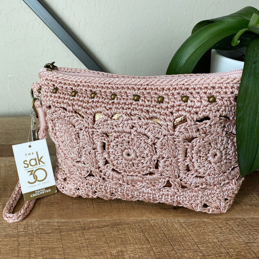 The Sak Crochet Wristlet Wallet Zipper Pouch