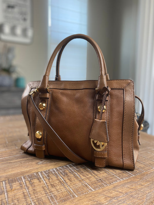 Michael Kors Collins Studded Leather Satchel