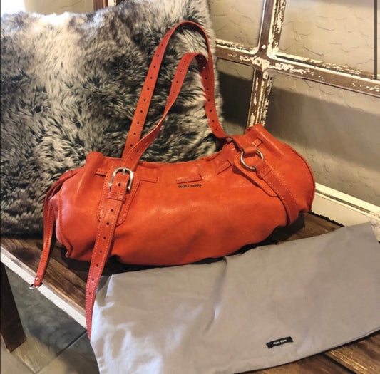 Miu Miu by Prada Leather Baguette Bucket Bag