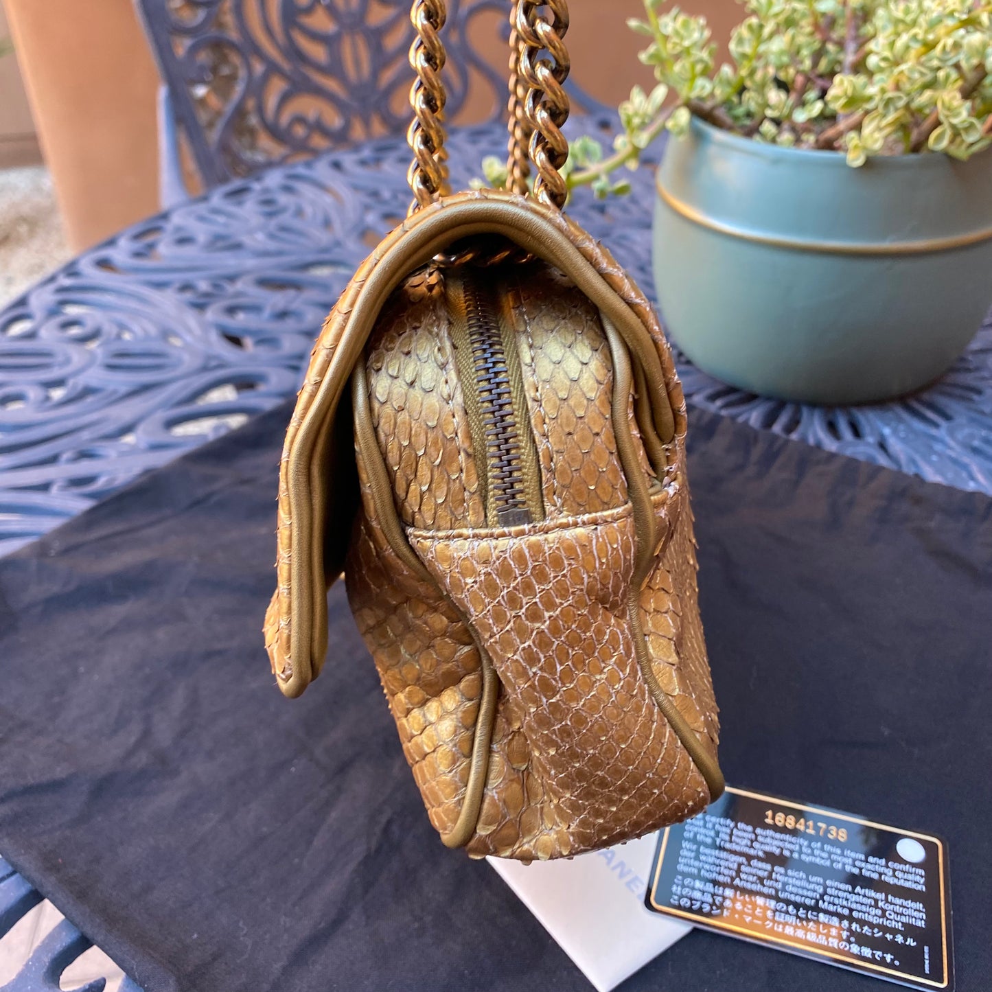 Chanel Paris-Bombay Gold Python Shiva Flap Bag
