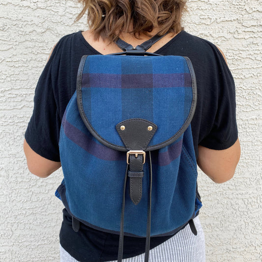 Burberry Medium Chiltern Canvas Check Backpack