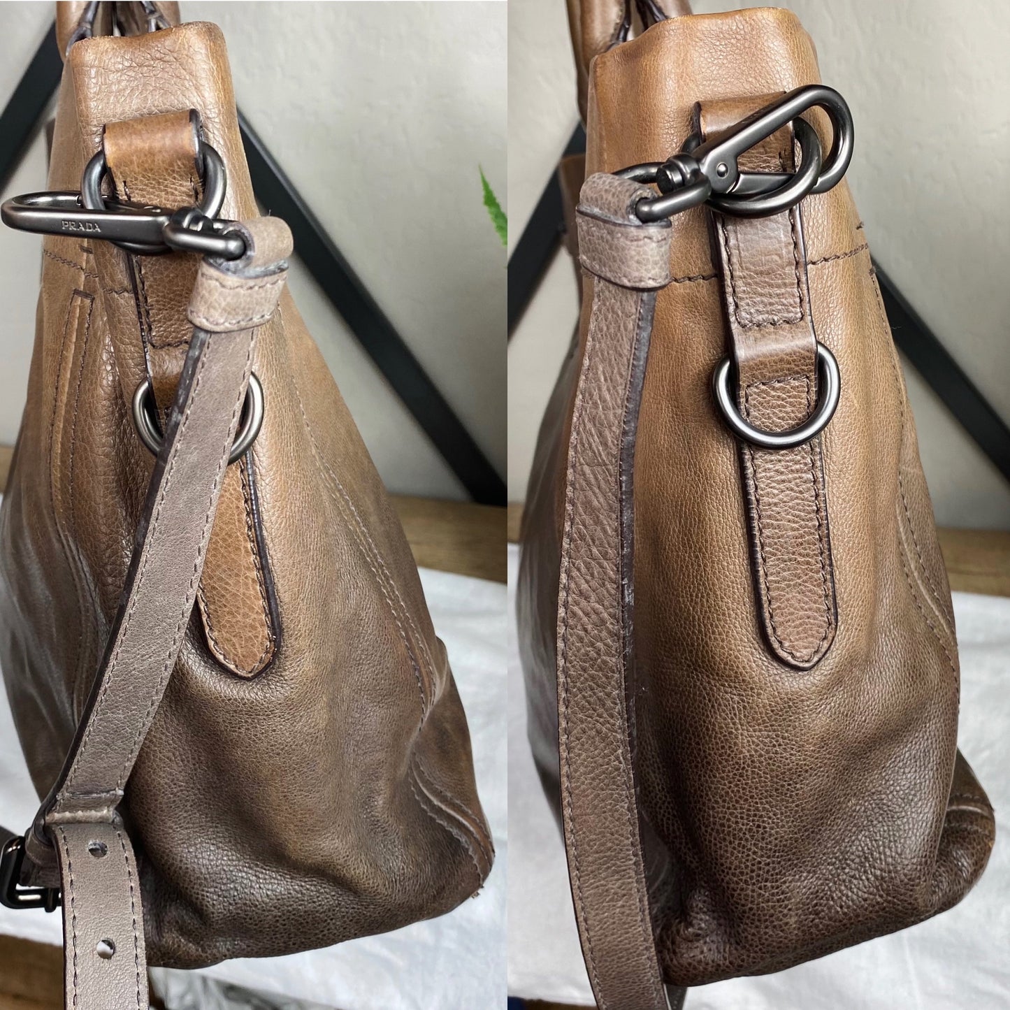 Prada Ombré Glace Leather Two Way Tote