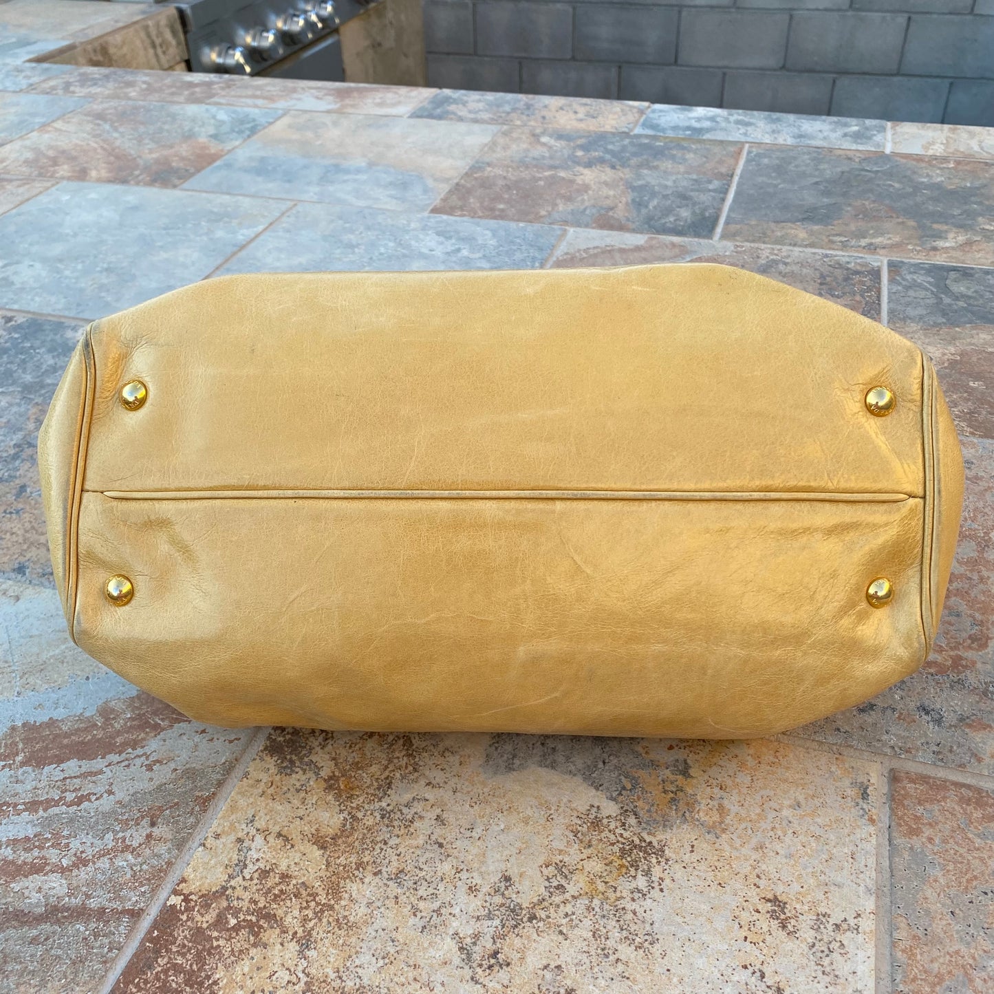Prada Glazed Calf Leather 2 Way Tote Bag