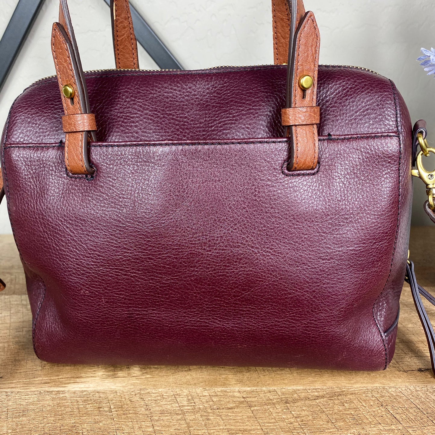 Fossil Rachel Leather Satchel Crossbody Bag