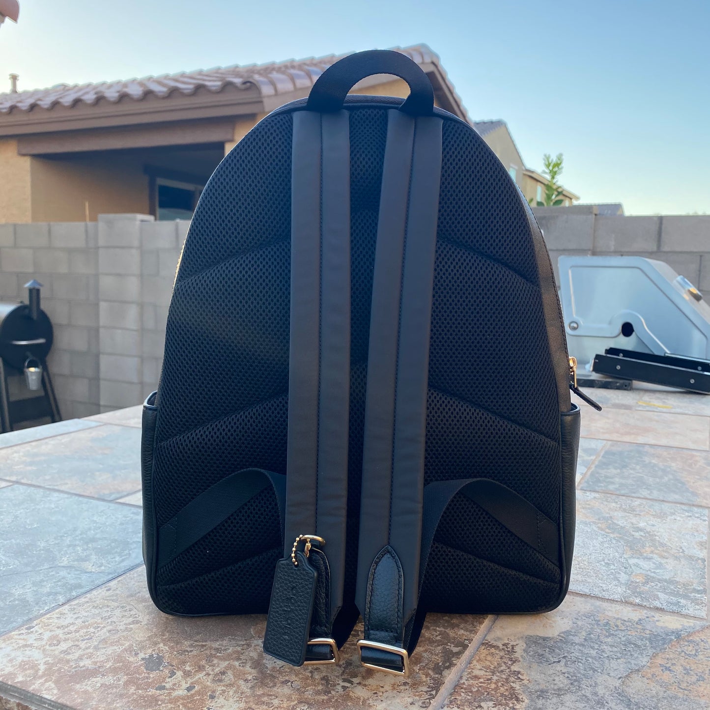 Coach Large Court Signature Monogram Canvas Backpack