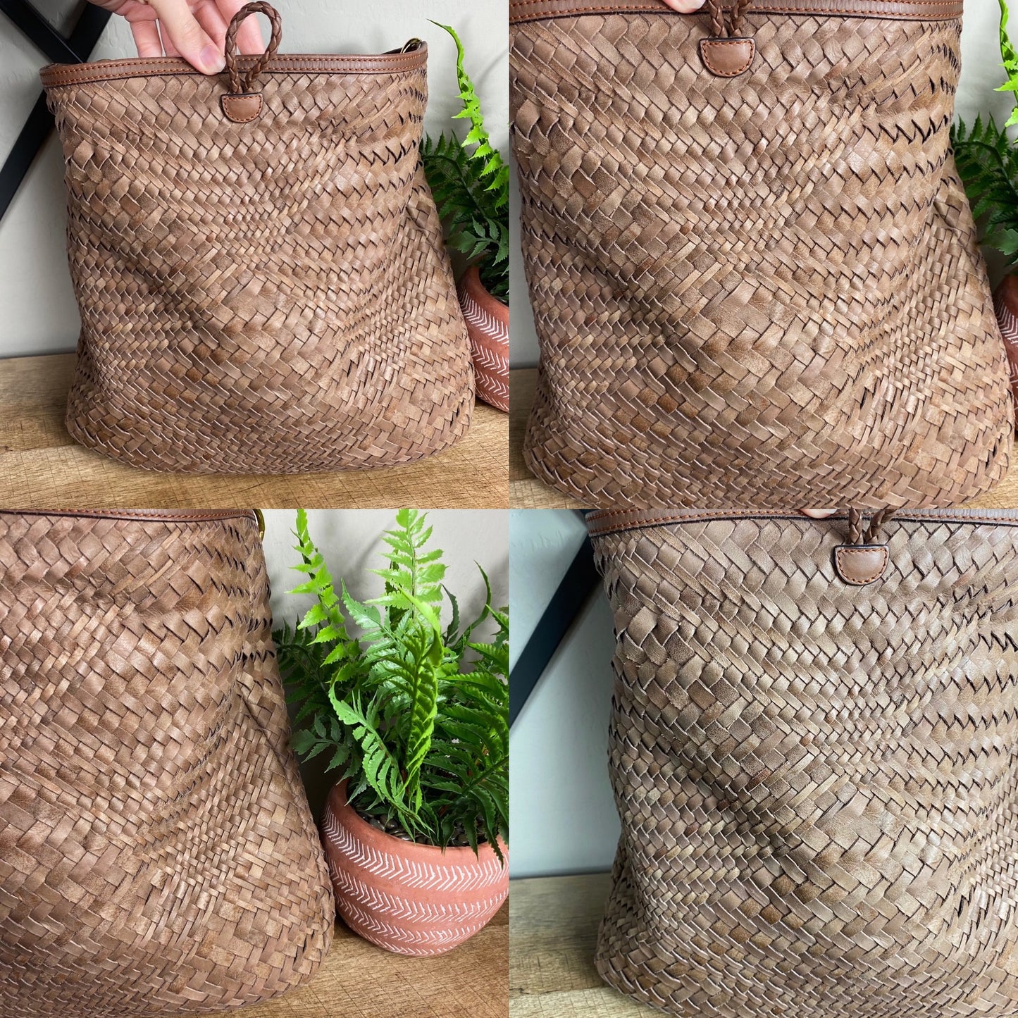 Salvatore Ferragamo Ceyla Woven Leather Hobo