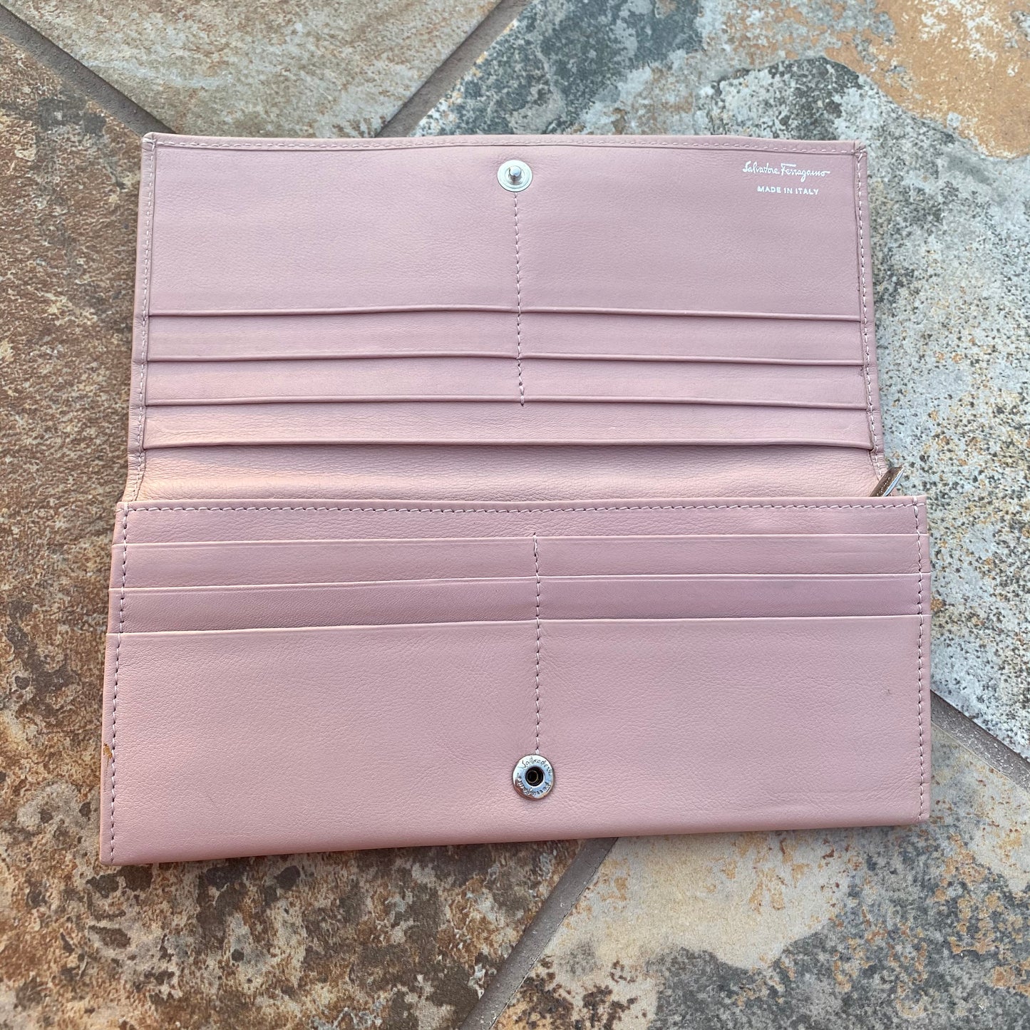 Salvatore Ferragamo Bow Leather Continental Wallet