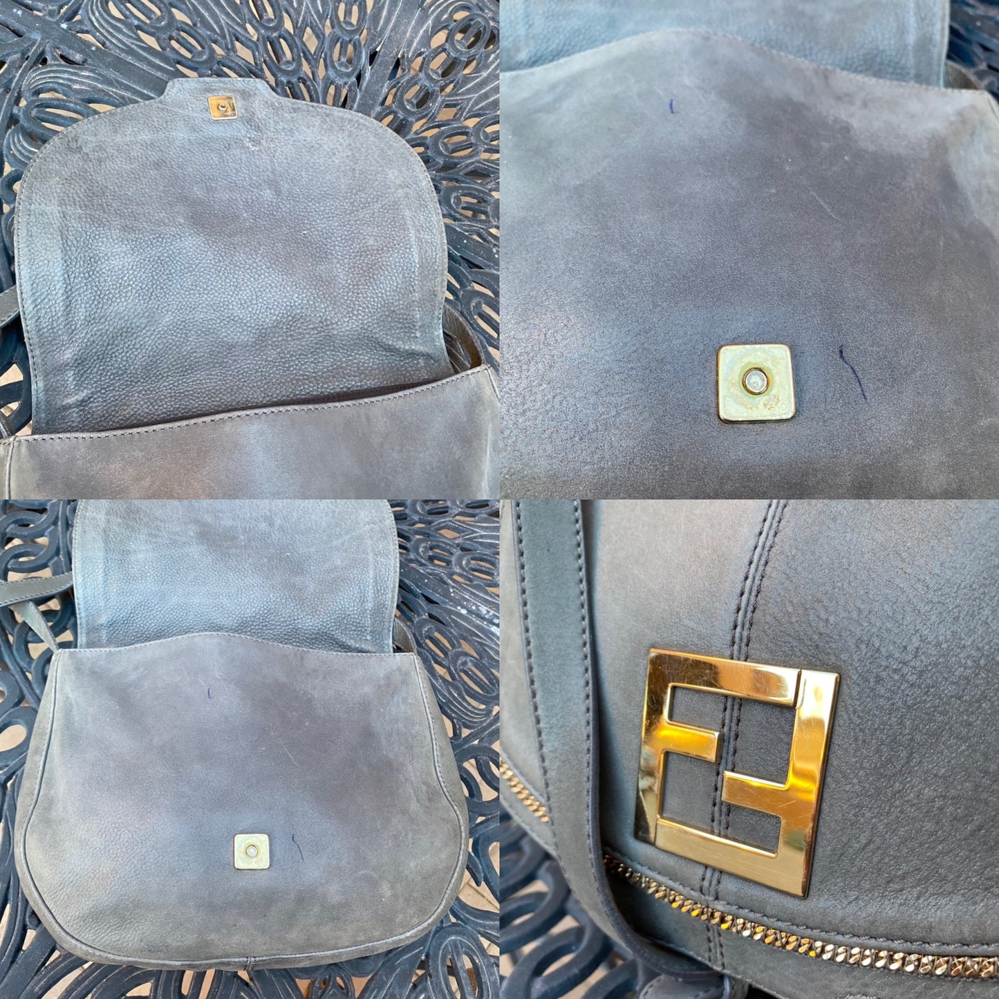 Fendi Chain Around FF Leather Crossbody Bag