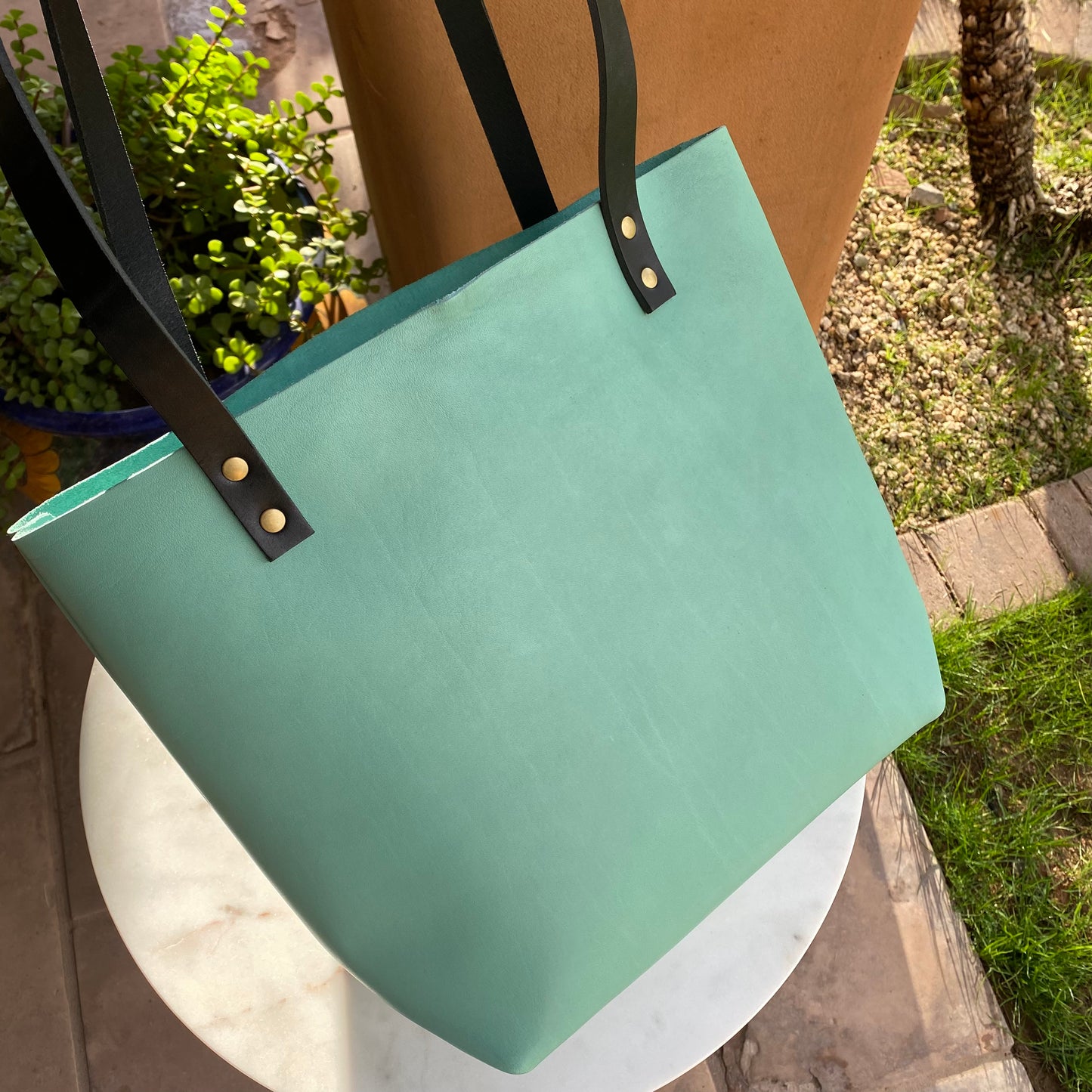 Portland Leather Goods Mint Smooth Leather Tote
