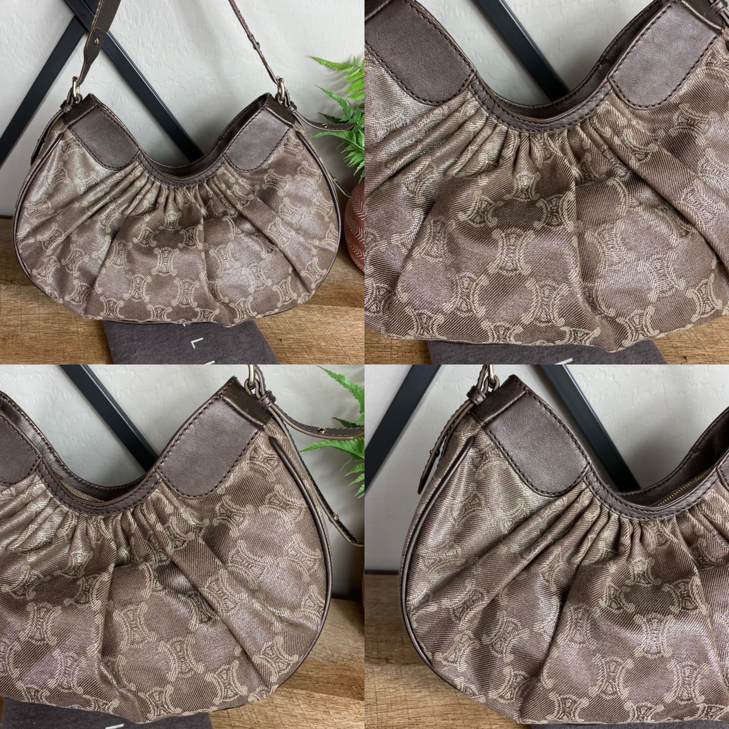 Celine Vintage Crescent Ribbon Handle Bag