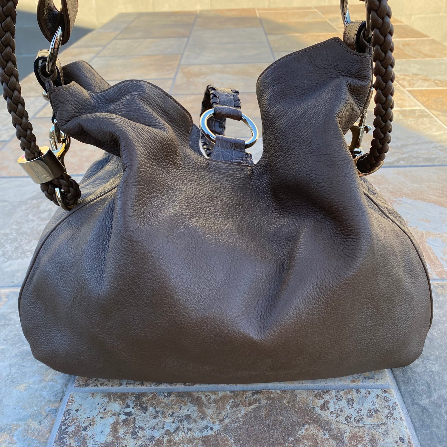 Gucci Europe Exclusive Alligator Trimmed G Wave Hobo