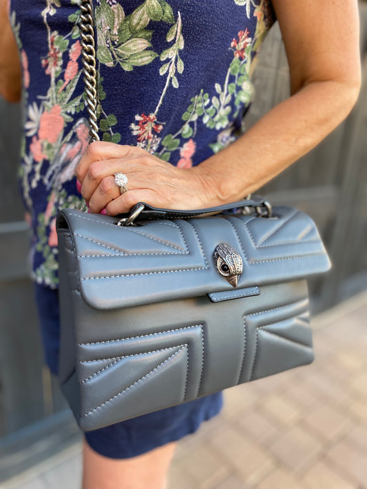 Kurt Geiger Leather Convertible Kensington Union Jack Bag