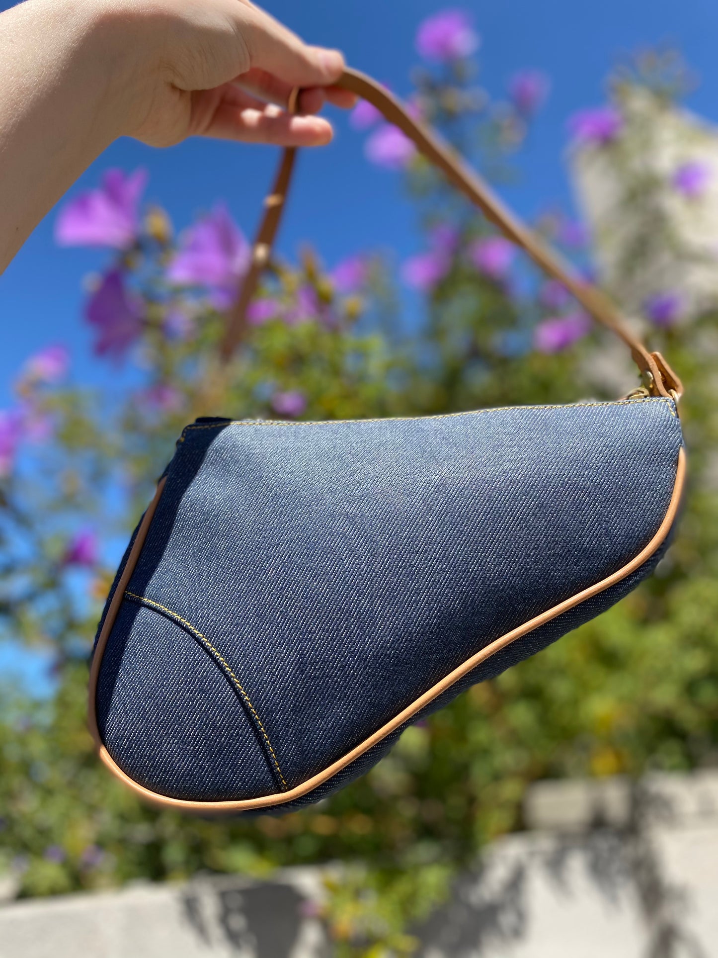 Dior Vintage Denim Saddle Mini Pochette
