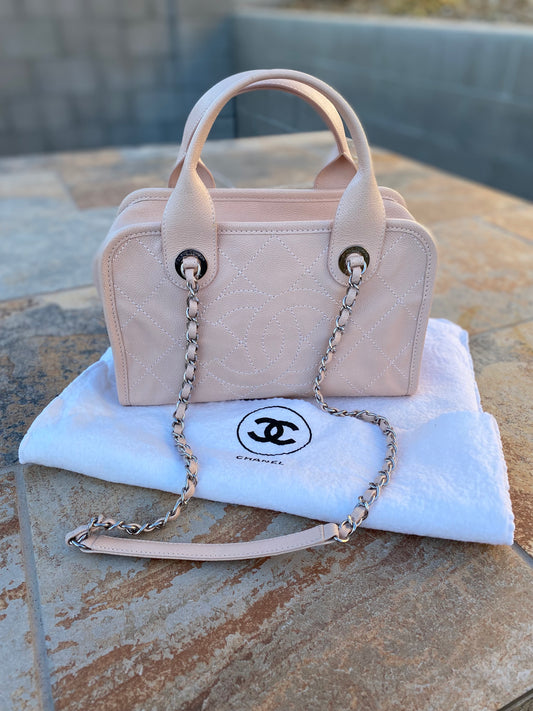 Chanel Small Deauville Caviar Bowling Bag