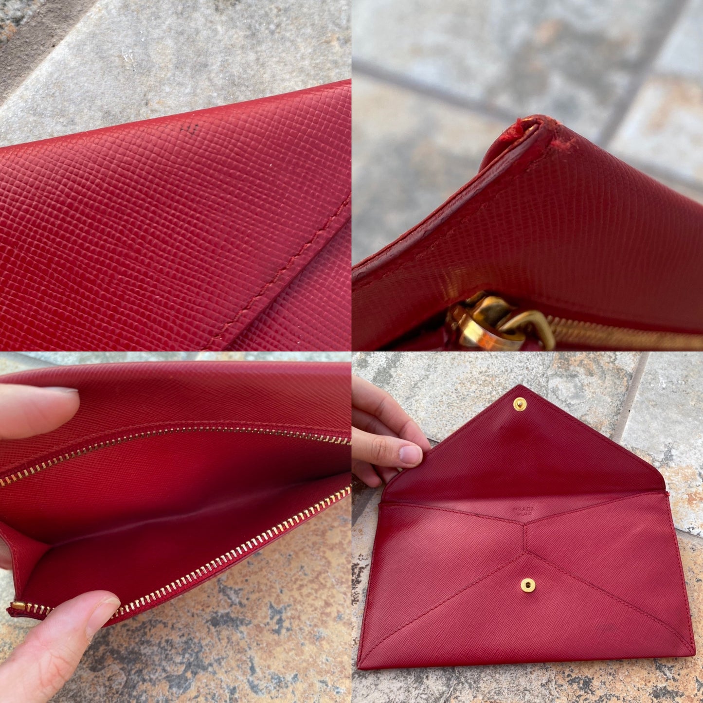Prada Saffiano Leather Envelope Wallet