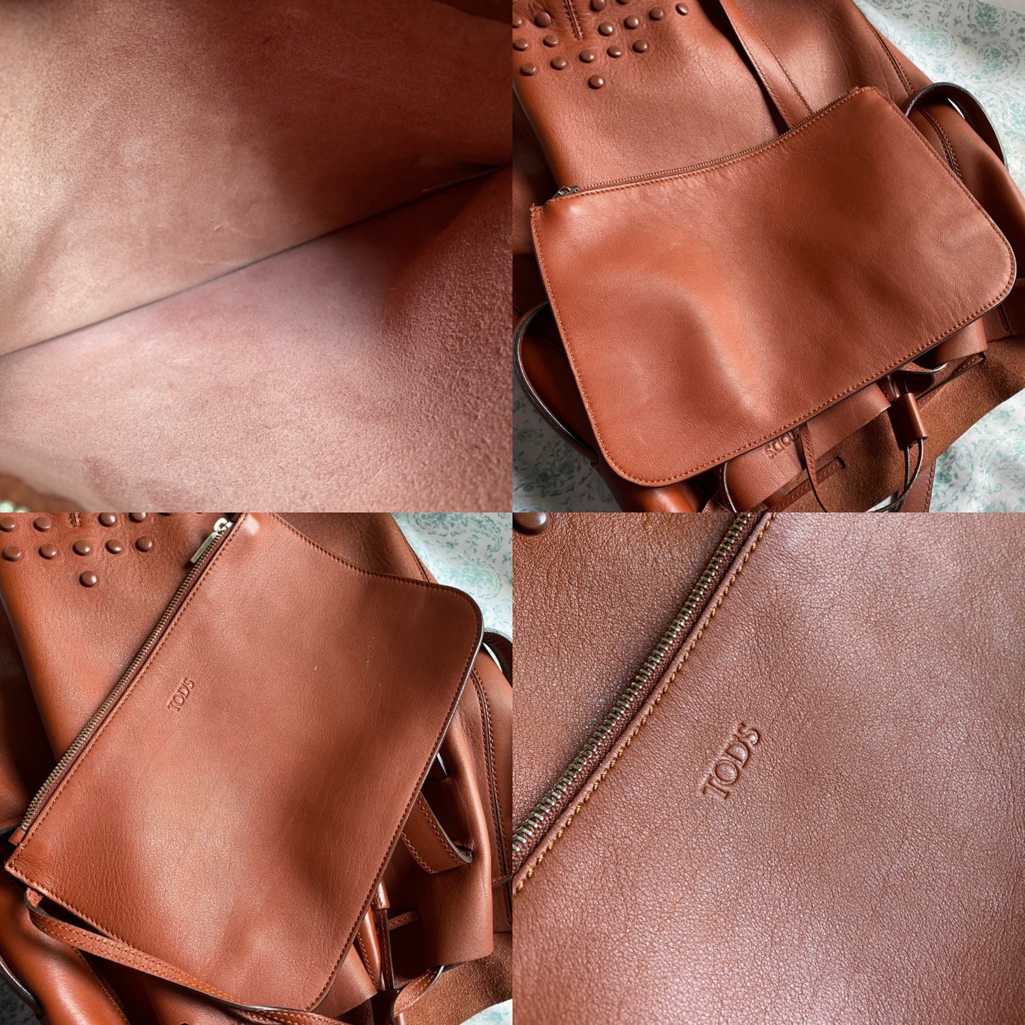 Tod's Secchiello Gommini Cognac Leather Bucket Bag