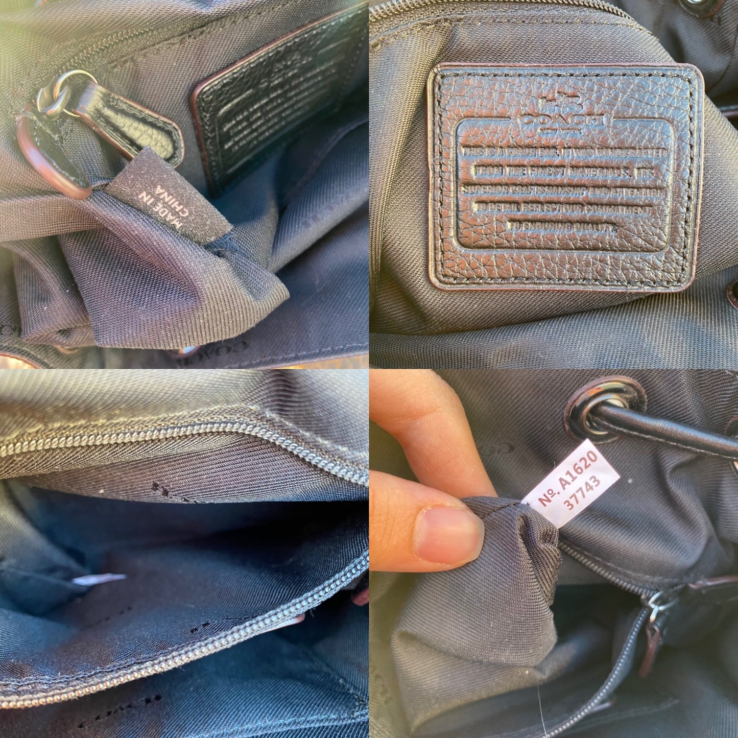 Coach Denim Quilted Mini Turnlock Rucksack Backpack