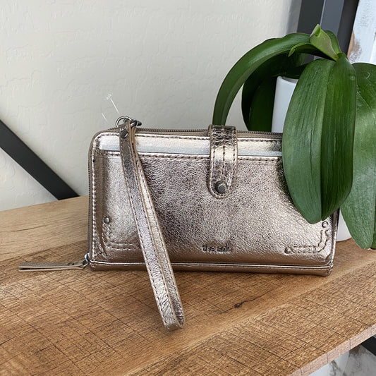 The Sak Wallet Wristlet Metallic Shoulder Bag