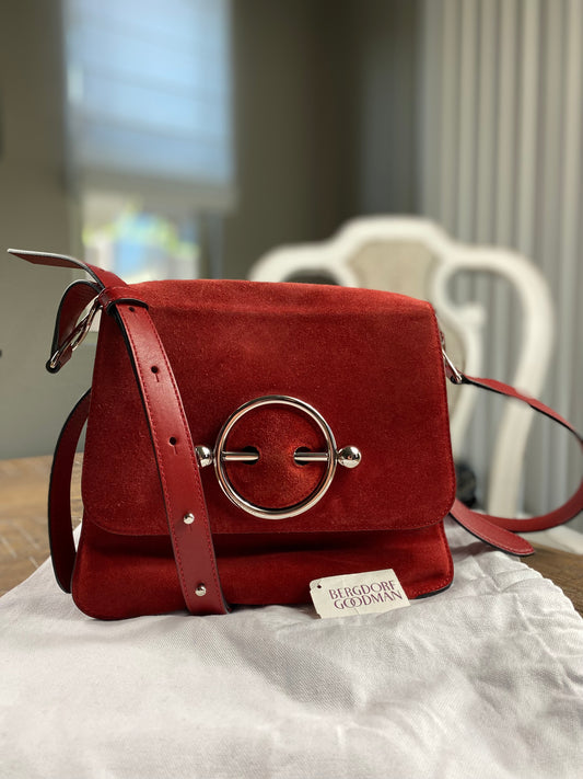 JW Anderson Disc Suede Leather Crossbody Bag