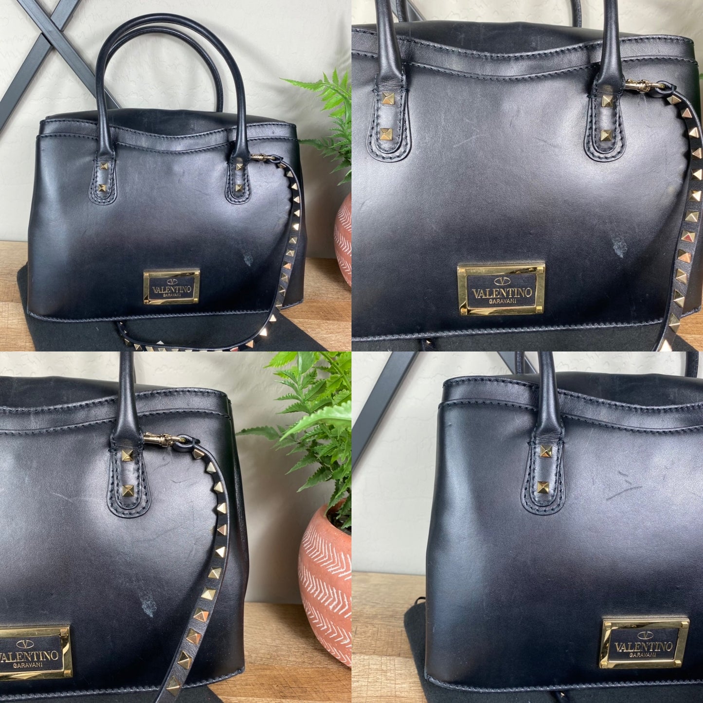 Valentino Garavani Vitello Rockstud Accordion Satchel